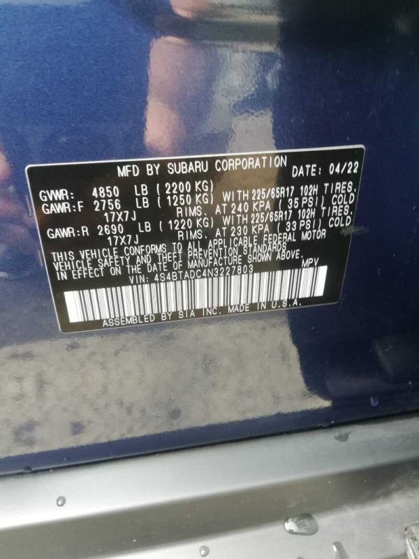 ფოტო 6 SUBARU Outback 2022